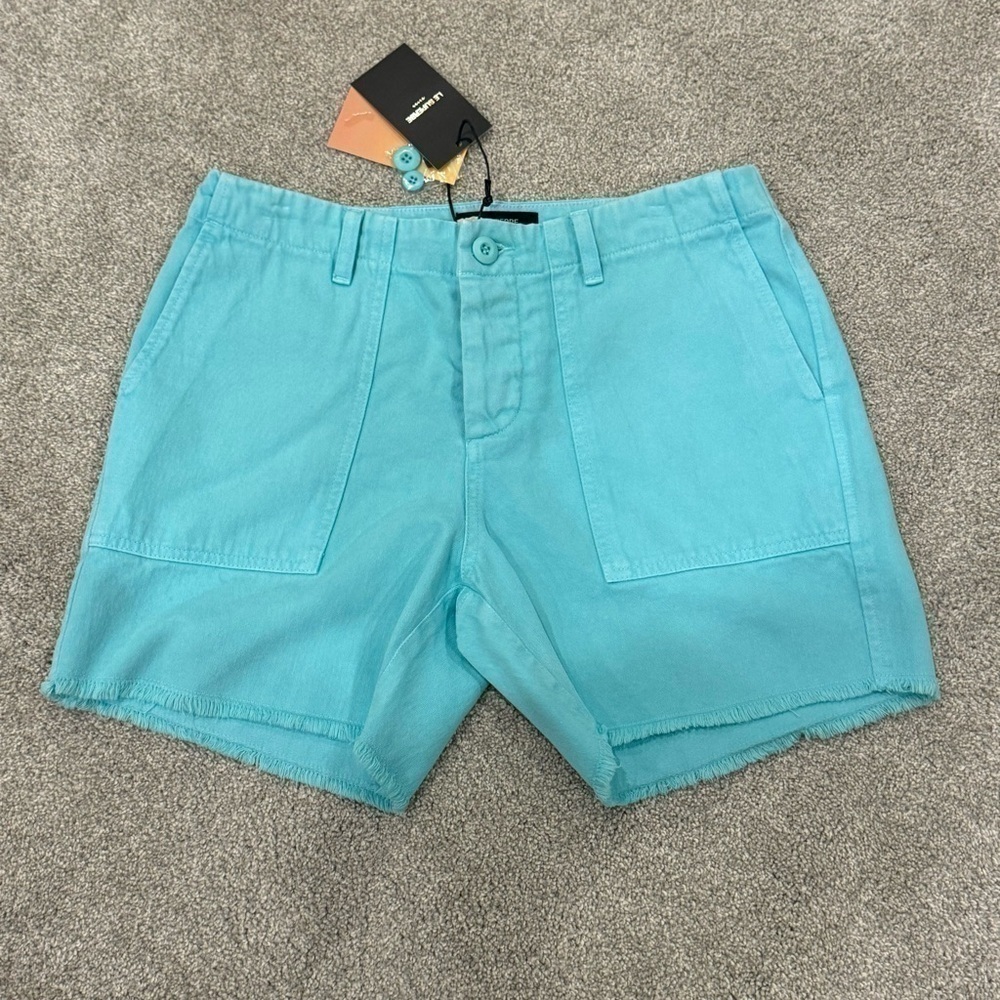 Le Superbe Women's Blue 100% Cotton Beach Crawler Cutoff Jean Shorts Size 6 NWT - Picture 9 of 12